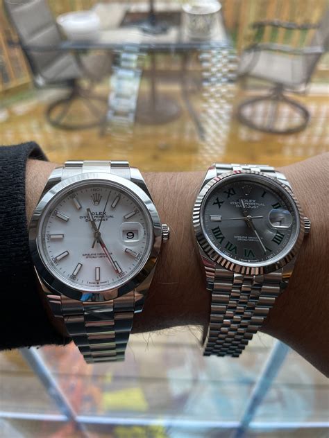 rolex datejust 36 vs 41 on wrist|rolex datejust 41 oystersteel.